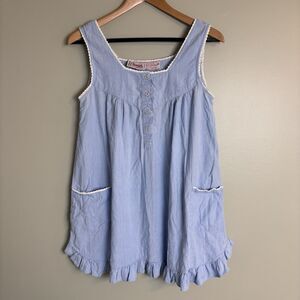 VTG Phases Cotton Short Nightgown Womens M Grandma Cottagecore Babydoll